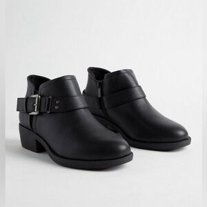 Torrid Black Buckle Ankle Booties | Size 10WW